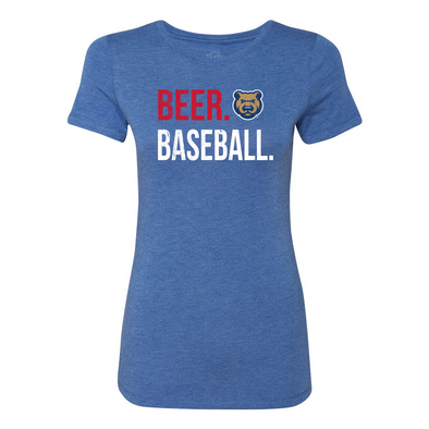 Women's Iowa Cubs NL Beer.Baseball Tee, Royal