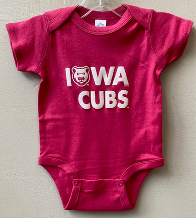 Infant Iowa Cubs BKids Onesie, Fuchsia