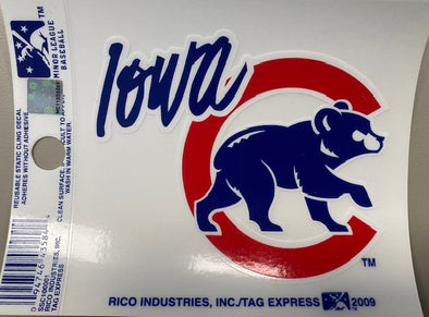 Iowa Cubs Walking Bear Static Decal