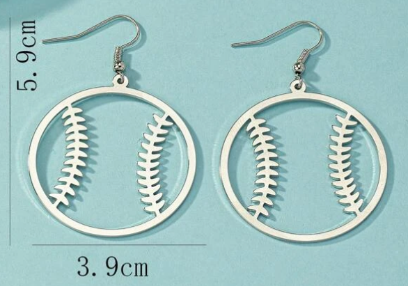 Women's Baseball Drop Earrings