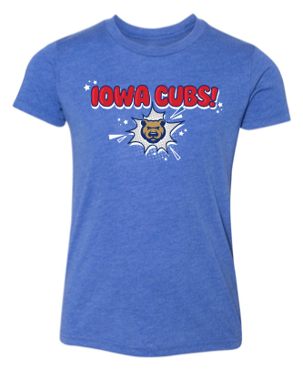Youth Iowa Cubs Comic Burst Tee, Royal