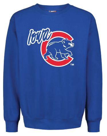 Men's Iowa Cubs WB Crewneck Sweatshirt, Royal