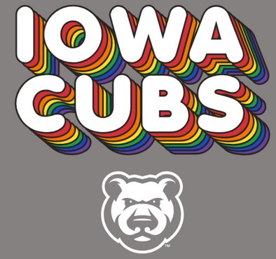 Men's Iowa Cubs 70s Pride Tee-Gray