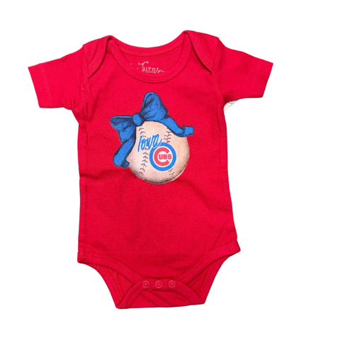 Iowa Cubs Baseball Bow Onesie