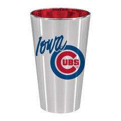 Iowa Cubs Silver/Red Pint Glass