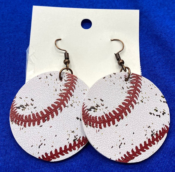 Women's Distressed Drop Baseball Earrings