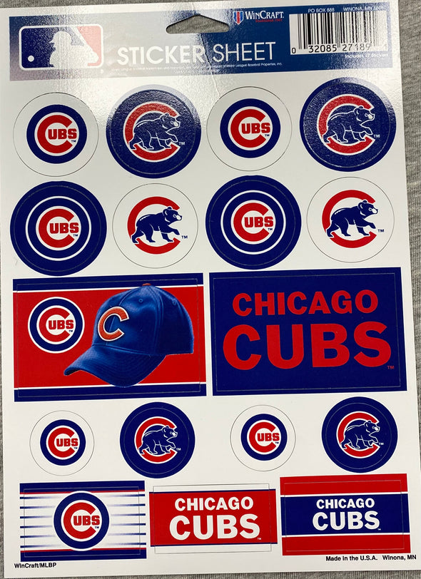 Chicago Cubs Sticker Sheet