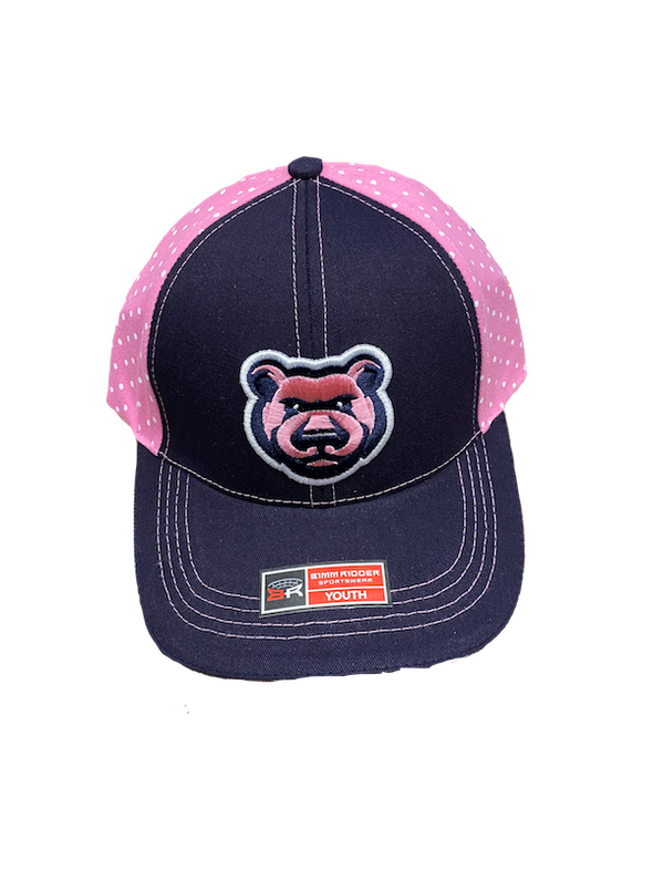 Youth Iowa Cubs Dots Adjustable Cap, Pink/Navy