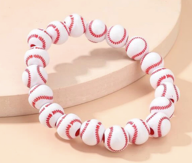 Baseball Beaded Bracelet