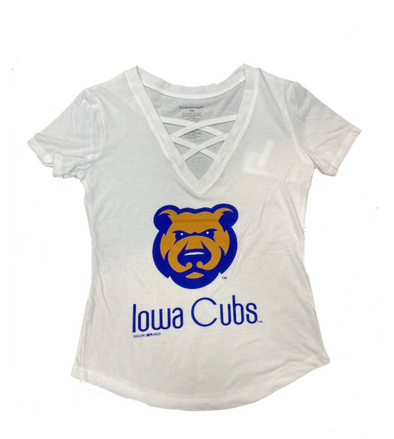 Women's Iowa Cubs Caged Tee, White